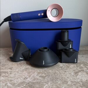 Dyson Supersonic Blue and Pink Hair Dryer with Attachments